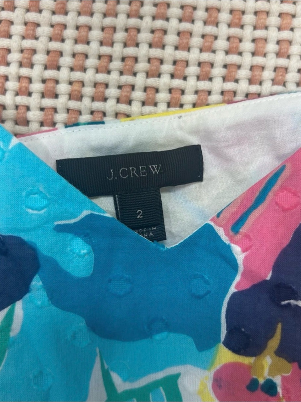 Womens 100% Cotton J.Crew Print Flowy Tank Top Size 2 (XS) - Picture 2 of 4